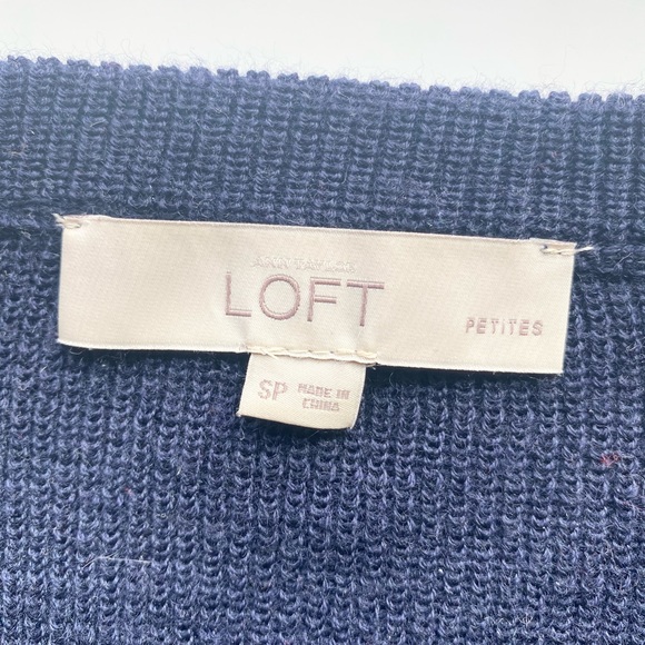 Loft 3/4 Lenght Sleeve Navy Blue Sweater Size SP - Picture 2 of 2